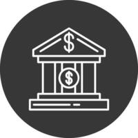banco cuenta línea invertido icono diseño vector