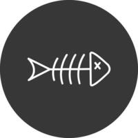 Fish Skeleton Line Inverted Icon Design vector