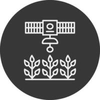 Satellite Crop Monitoring Line Inverted Icon Design vector