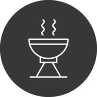 parrilla línea invertido icono diseño vector