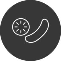 Cucumber Line Inverted Icon Design vector