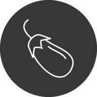 Brinjal Line Inverted Icon Design vector