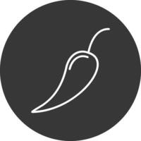 Chilli Line Inverted Icon Design vector