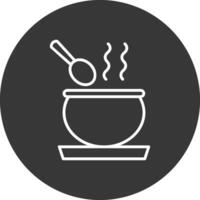 Soup Line Inverted Icon Design vector