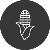 maíz línea invertido icono diseño vector