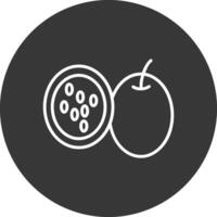 pasión Fruta línea invertido icono diseño vector
