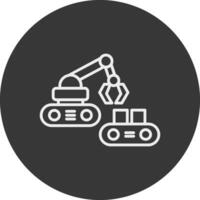 Robotic Produce Sorting Line Inverted Icon Design vector