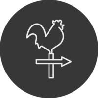 Weather Vane Line Inverted Icon Design vector