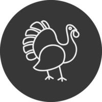 Turkey Line Inverted Icon Design vector