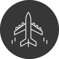 Plane Line Inverted Icon Design vector