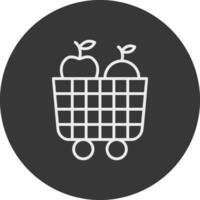 Fruit Cart Line Inverted Icon Design vector