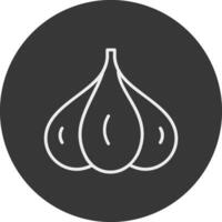 Garlic Line Inverted Icon Design vector