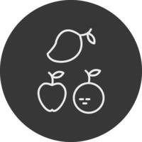 frutas línea invertido icono diseño vector