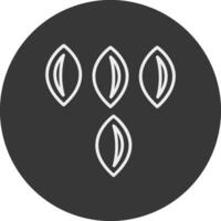 Seed Line Inverted Icon Design vector