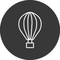 Hot Air Balloon Line Inverted Icon Design vector