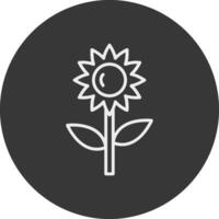 Sunflower Line Inverted Icon Design vector