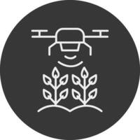 agrícola drones línea invertido icono diseño vector