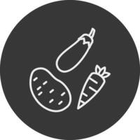 vegetales línea invertido icono diseño vector