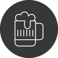 cerveza línea invertido icono diseño vector