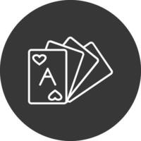 Card Deck Line Inverted Icon Design vector