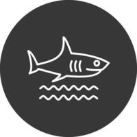 Shark Line Inverted Icon Design vector