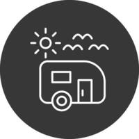 Trailer park Line Inverted Icon Design vector