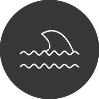 Oceano olas línea invertido icono diseño vector