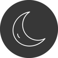 Moon Line Inverted Icon Design vector