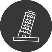 Pisa torre línea invertido icono diseño vector