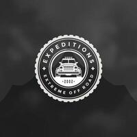 Off road car logo emblem illustration. vector