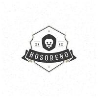 King Lion head Design Element in Vintage Style for Logotype vector