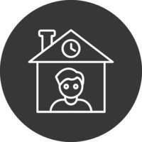 hogar propietario línea invertido icono diseño vector