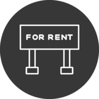 For Rent Line Inverted Icon Design vector