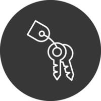 Keys Line Inverted Icon Design vector