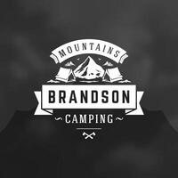 Mountains logo emblem illustration. vector