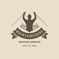 Climber logo emblem illustration. vector