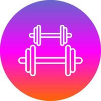 Dumbbell Line Gradient Circle Icon vector