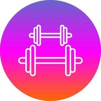 Dumbbell Line Gradient Circle Icon vector