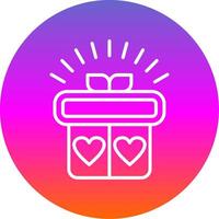 Gift Line Gradient Circle Icon vector