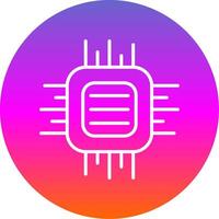 Cpu Line Gradient Circle Icon vector