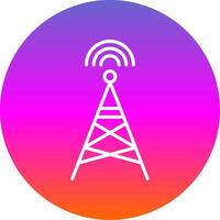 Radio Tower Line Gradient Circle Icon vector