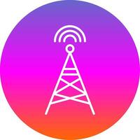 Radio Tower Line Gradient Circle Icon vector