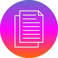 Document Line Gradient Circle Icon vector