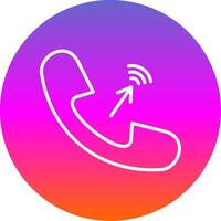 Phone Call Line Gradient Circle Icon vector