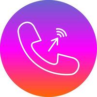 Phone Call Line Gradient Circle Icon vector