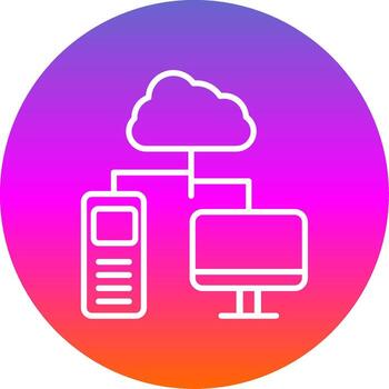 Cloud Computing Line Gradient Circle Icon vector