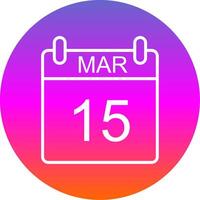 March Line Gradient Circle Icon vector