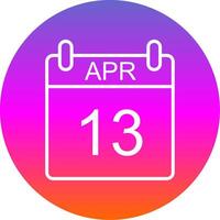 April Line Gradient Circle Icon vector