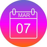 March Line Gradient Circle Icon vector