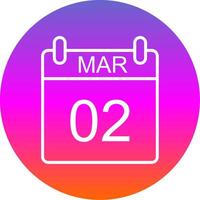 March Line Gradient Circle Icon vector